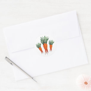 Sticker Rond Bunch de carottes Orange Vegetable Veggie Garden
