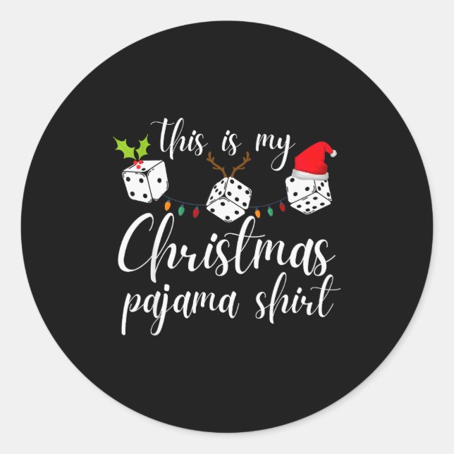 Sticker Rond Bunco Christmas Pajama Dice Game Night  (Devant)