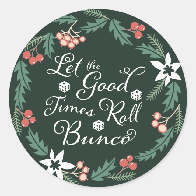 Sticker Rond Bunco Fêtes de Noël Laisser Le Bon Temps Rouler (Devant)