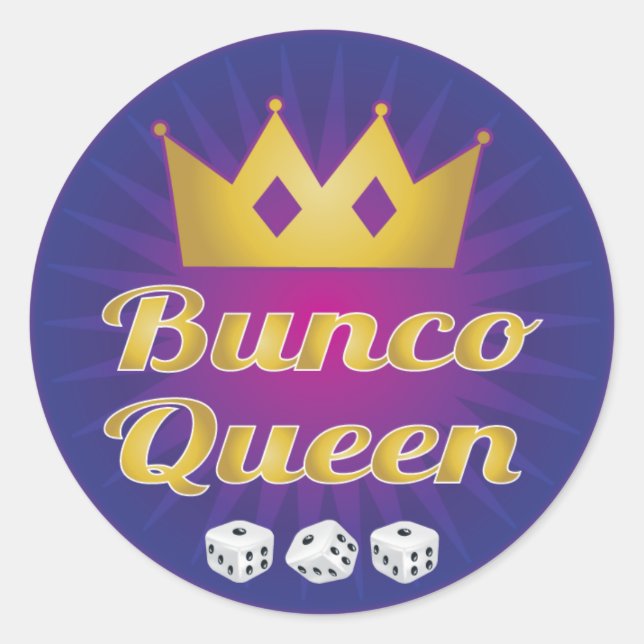 Sticker Rond Bunco Queen Crown et Dice (Devant)
