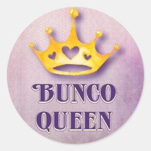 Sticker Rond Bunco Queen Crown Party