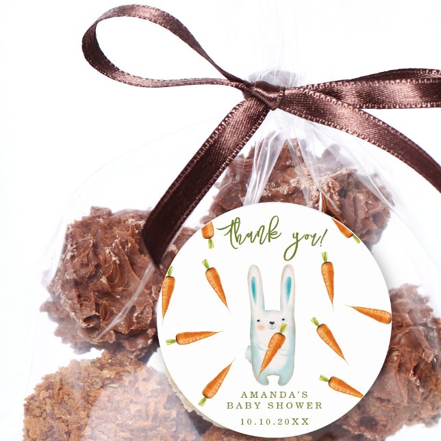 Sticker Rond Bunny Baby shower - merci (Créateur téléchargé)