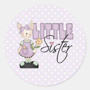 Sticker Rond Bunny Little Sister (violet)