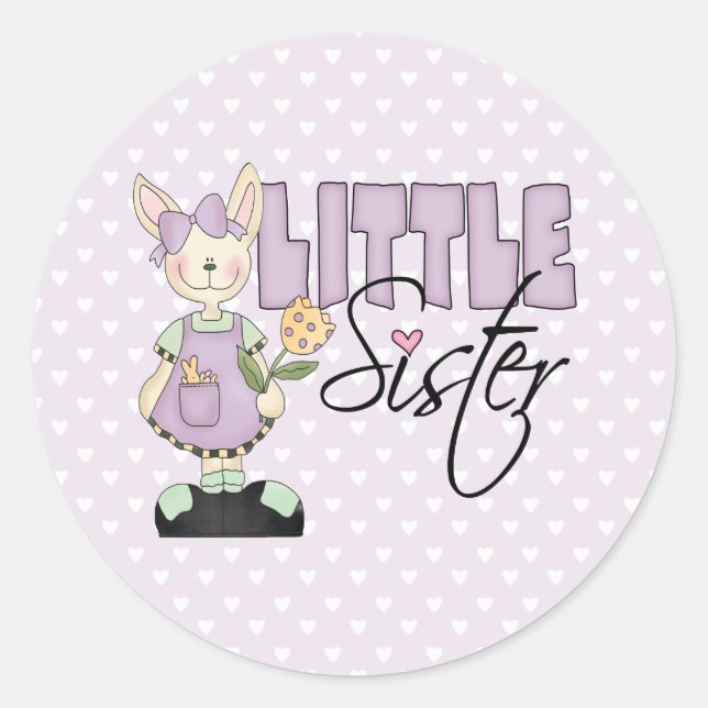 Sticker Rond Bunny Little Sister (violet) (Devant)