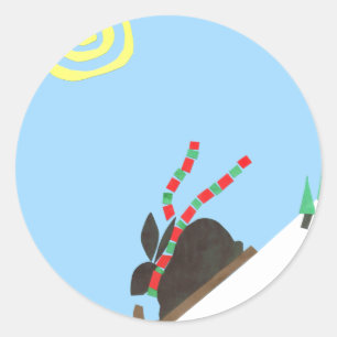 Sticker Rond Bunny Ski