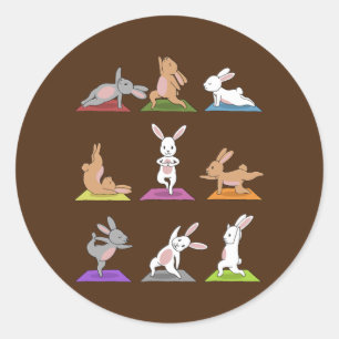 Sticker Rond Bunny Yoga