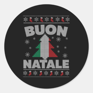 Sticker Rond Buon Natale Italien laid pour et