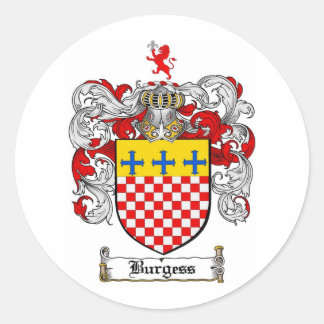 STICKER ROND BURGESS FAMILLE CREST - BURGESS COAT OF ARMS
