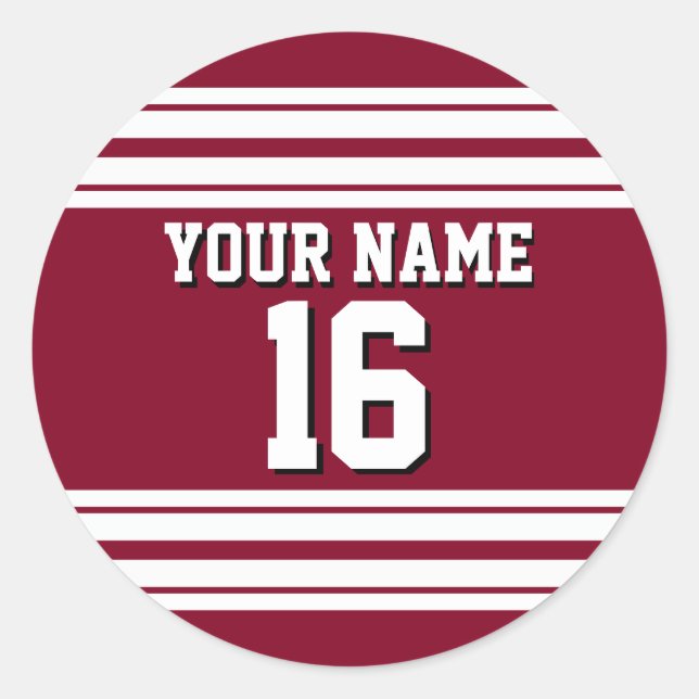 Sticker Rond Burgundy White Team Jersey Custom (Devant)