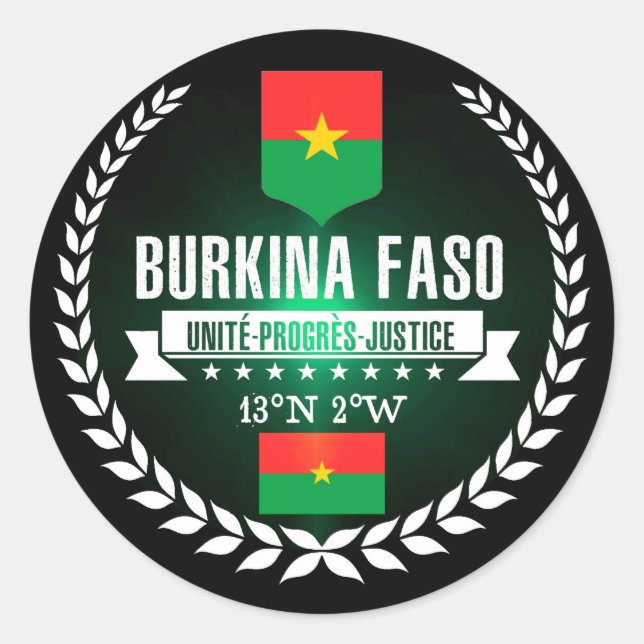Sticker Rond Burkina Faso (Devant)