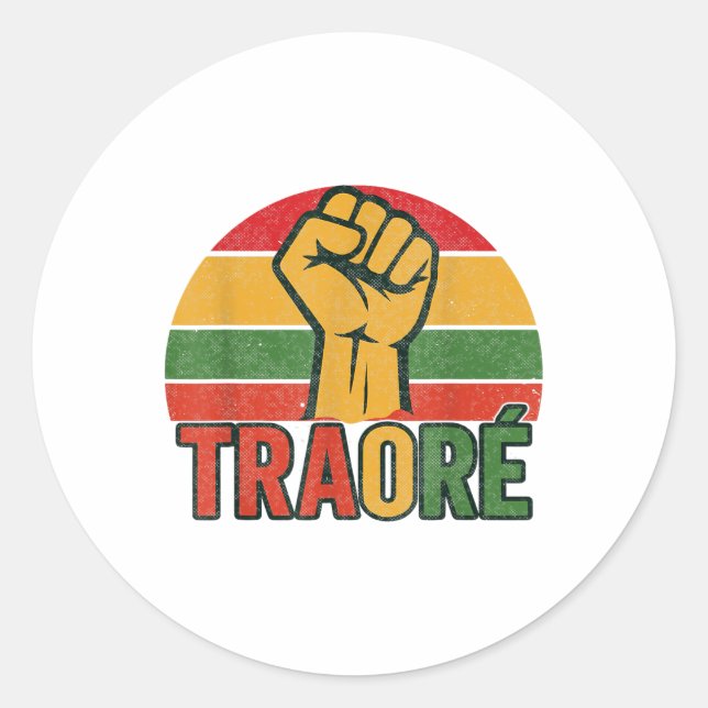 Sticker Rond Burkina Faso - Bravo Capitaine Ibrahim Traoré _ Th (Devant)