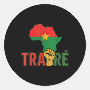 Sticker Rond Burkina Faso-ibrahim Traoré _ Thomas Sankara