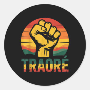 Sticker Rond Burkina Faso-ibrahim Traoré _ Thomas Sankara T-shi