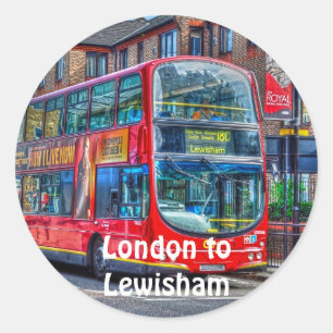 Sticker Rond Bus Red London Double Decker - Angleterre, Royaume