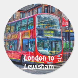 Sticker Rond Bus Red London Double Decker - Angleterre, Royaume