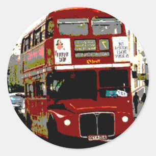 Sticker Rond Bus Rouge de Londres