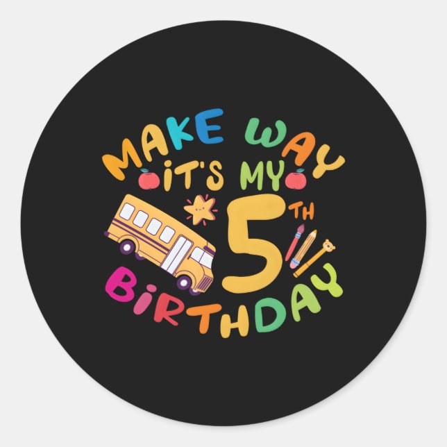 Sticker Rond Bus Scolaire C'Est Mon 5 Py (Devant)