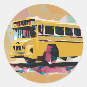 Sticker Rond Bus Yellow