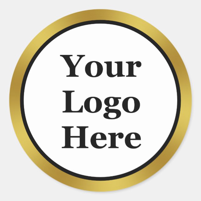 Sticker Rond Business Black White et Gold Votre logo ici (Devant)