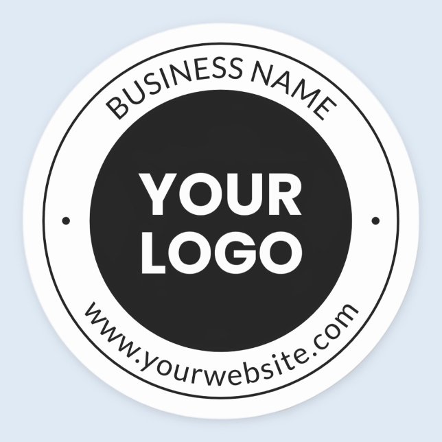 Sticker Rond Business Name & Website or Slogan, Thank You Etc. (Créateur téléchargé)