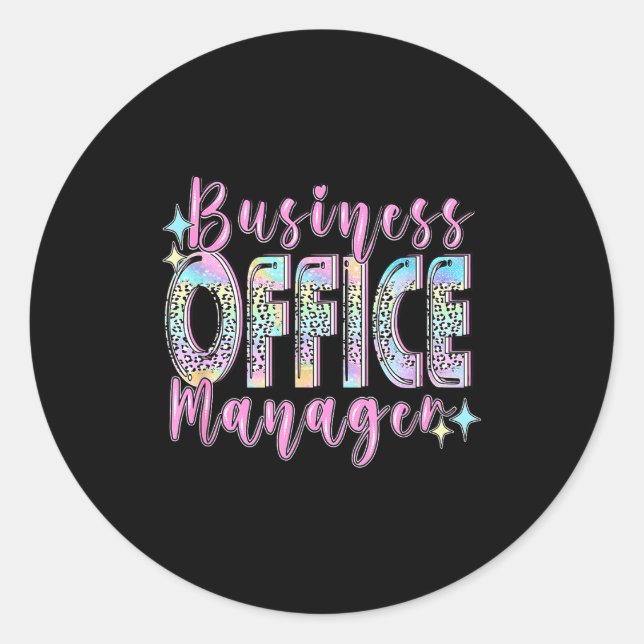Sticker Rond Business Office Manager Funny Front Teamwork Regio (Devant)
