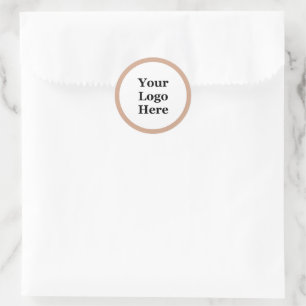 Sticker Rond Business Peach et White Votre logo ici Modèle
