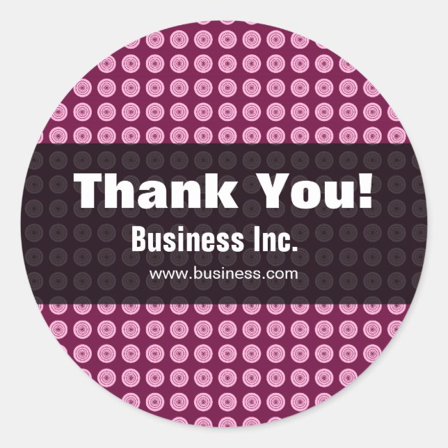 Sticker Rond Business Retro Cercles Moderne Rose (Devant)