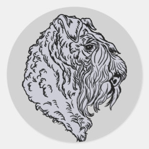 Sticker Rond Buste Kerry Blue Terrier