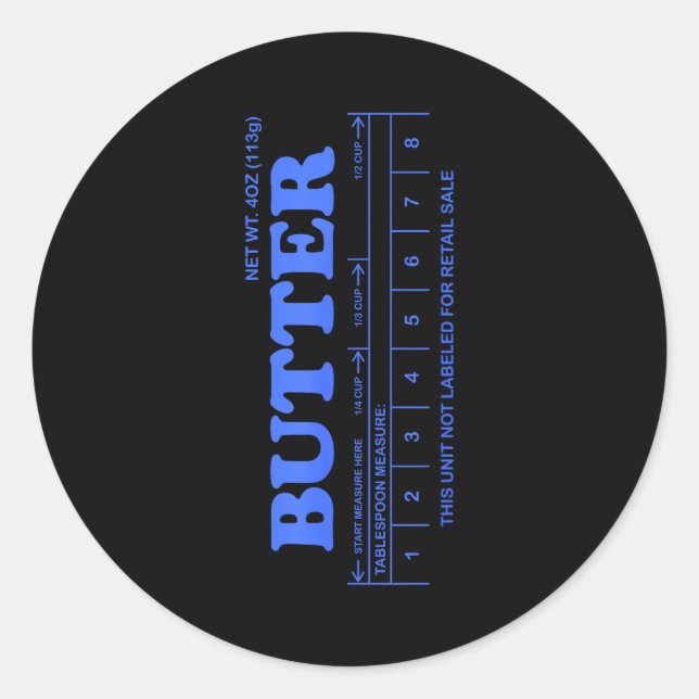 Sticker Rond Butter Stick - Blue Funny  (Devant)