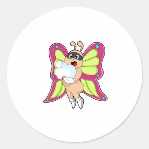 Sticker Rond Butterfly Dentist Teeth