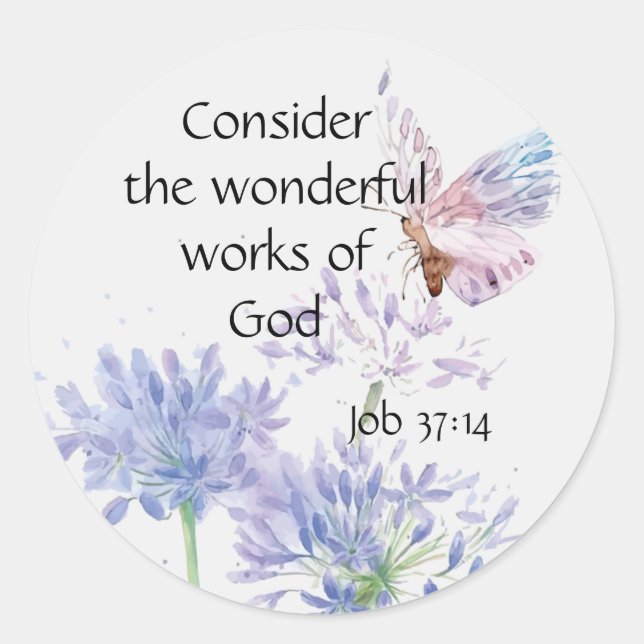 Sticker Rond Butterfly Inspirational Quota Garden Flowers (Devant)