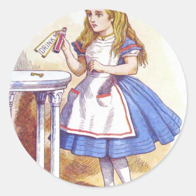 Sticker Rond Buvez-Moi, Alice ! (Devant)