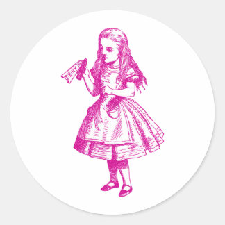 Sticker Rond Buvez-Moi Enked Rose