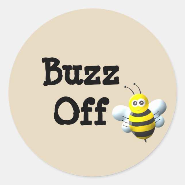 Sticker Rond Buzz Off Bee (Devant)