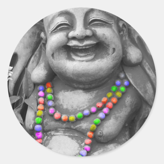 Sticker Rond bw gay buddah (Devant)