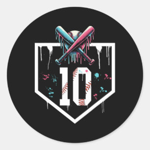 Sticker Rond Bysebyll 10e anniversaire plaque tournante garçon
