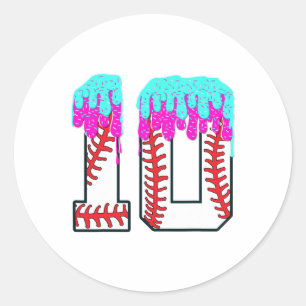 Sticker Rond Bysebyll Drip 10 ans 10th Birthday Boy Jersey