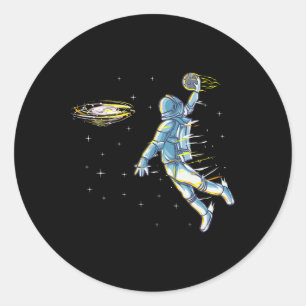 Sticker Rond Bysketbyl astronaute spatiale Slam Dunk Jam Sports