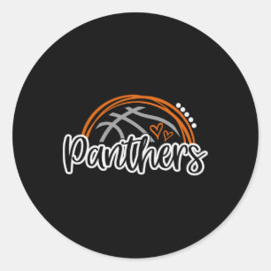 Sticker Rond Bysketbyll Panther School Sports Fan Team Spirit
