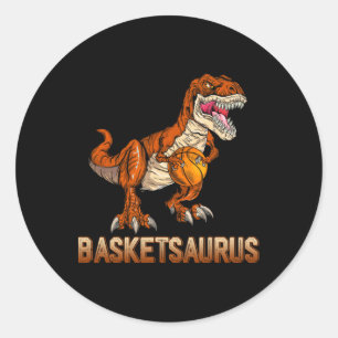 Sticker Rond Bysketsaurus Dinosaur Byller T-rex Dino Jouer par