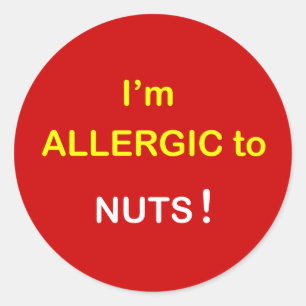 Sticker Rond c2 - Je suis allergique - NUTS.