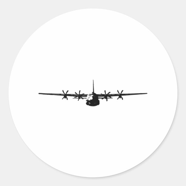 Sticker Rond C-130 Hercules Military Aircraft (Devant)