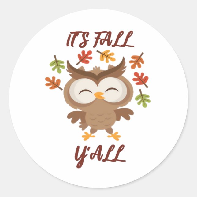 Sticker Rond C’est la citation de l’automne Y’all tendance (Devant)