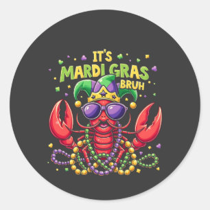 Sticker Rond C’est Mardi Gras Bruh Funny Shrimp New Orleans