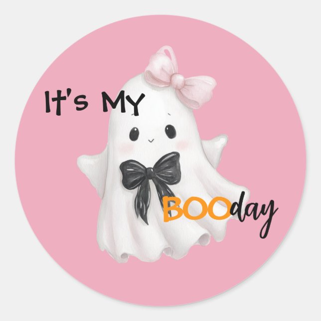 Sticker Rond C’est mon BOOday - Éffrayant Sweet Celebration (Devant)