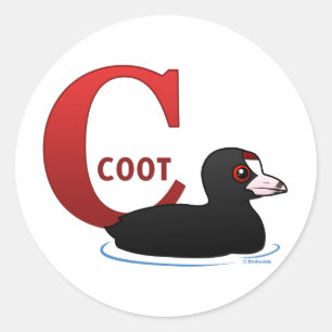 Sticker Rond C est pour Coot