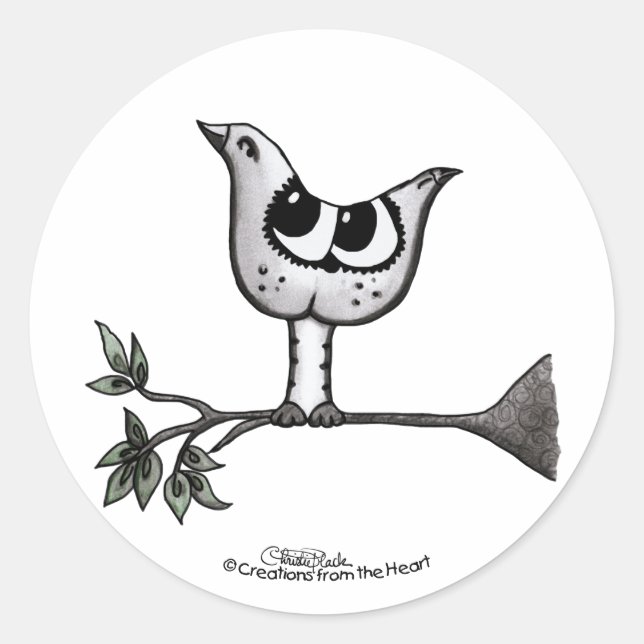 Sticker Rond C’est un oiseau... c’est un chat ! -Illusion optiq (Devant)