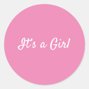 Sticker Rond C’est une fille mignonne Faire-part Enveloppe Scea