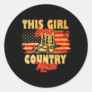 Sticker Rond Ça Aime La Musique Country