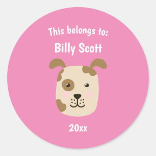 Sticker Rond Ça fait partie du retour à l'école Chien Chien Chi
